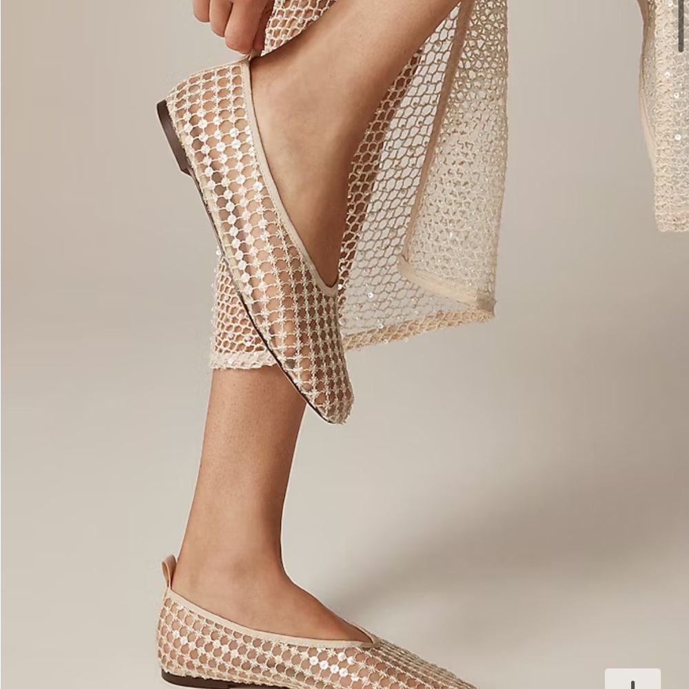 NWT- J Crew Quinn embellished removable ankle strap baller flat size 7M Sold out